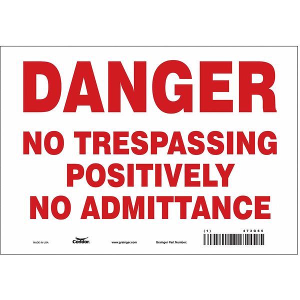 Safety Sign, 7 in Height, 10 in Width, Vinyl, Vertical Rectangle, English, 473G65
