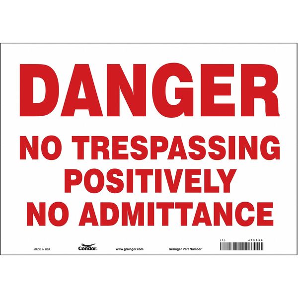 Safety Sign, 10 in Height, 14 in Width, Vinyl, Horizontal Rectangle, English, 473G66