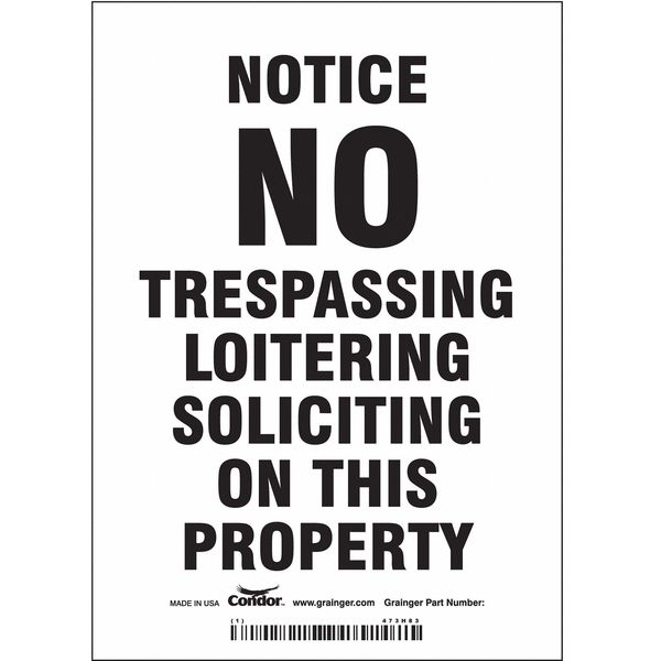 Safety Sign, 7 in H, 5 in W, Vinyl, Vertical Rectangle, English, 473H83