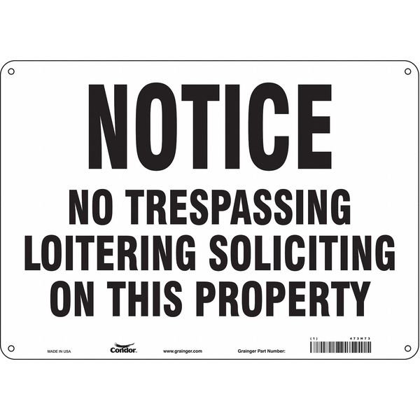 Safety Sign, 10 in Height, 14 in Width, Polyethylene, Horizontal Rectangle, English, 473H73