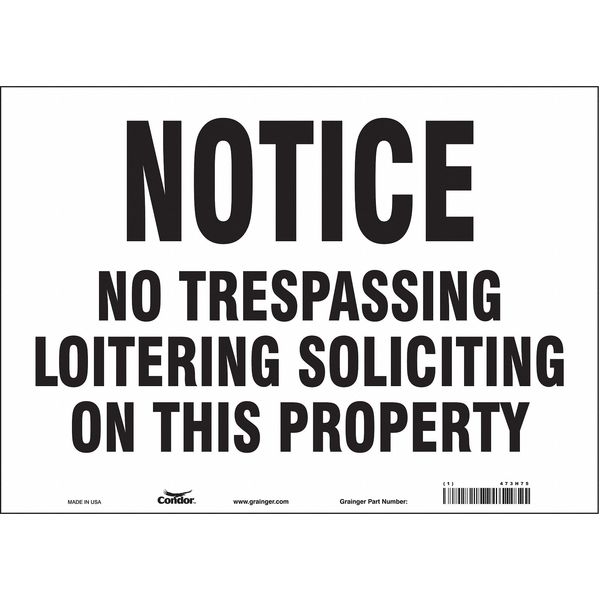 Safety Sign, 10 in Height, 14 in Width, Vinyl, Horizontal Rectangle, English, 473H75