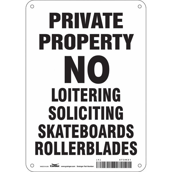 Safety Sign, 10 in Height, 7 in Width, Polyethylene, Horizontal Rectangle, English, 473H21