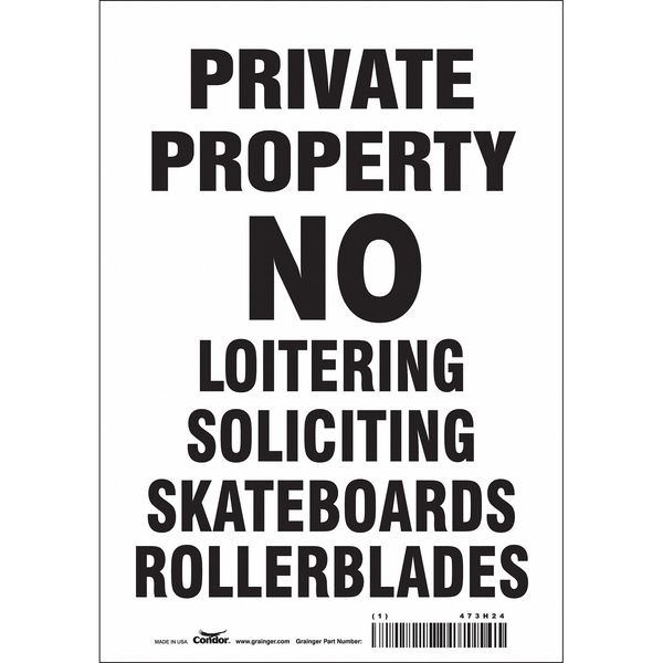 Safety Sign, 10 in Height, 7 in Width, Vinyl, Horizontal Rectangle, English, 473H24