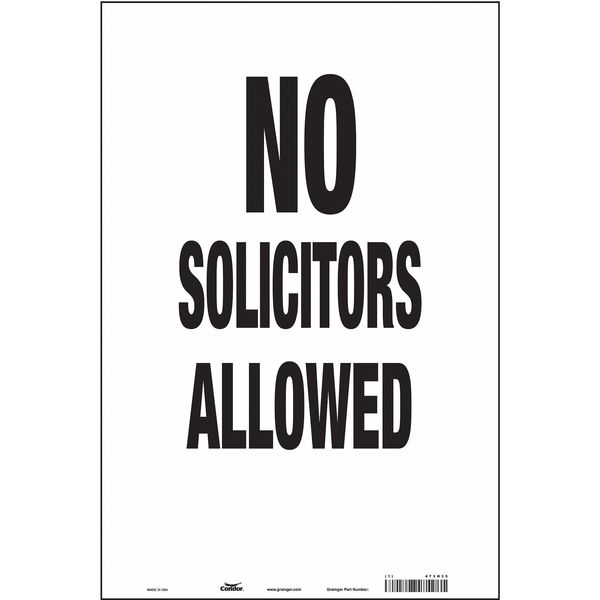 Safety Sign, 18 in H, 12 in W, Vinyl, Vertical Rectangle, English, 473H35