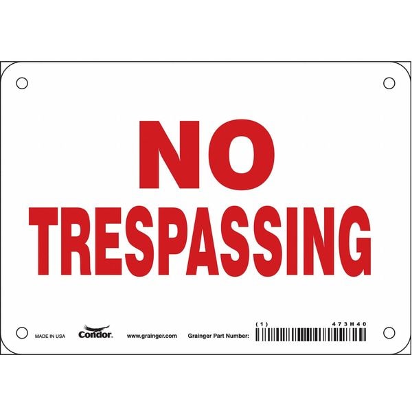 Safety Sign, 7 in Height, 10 in Width, Polyethylene, Vertical Rectangle, English, 473H40