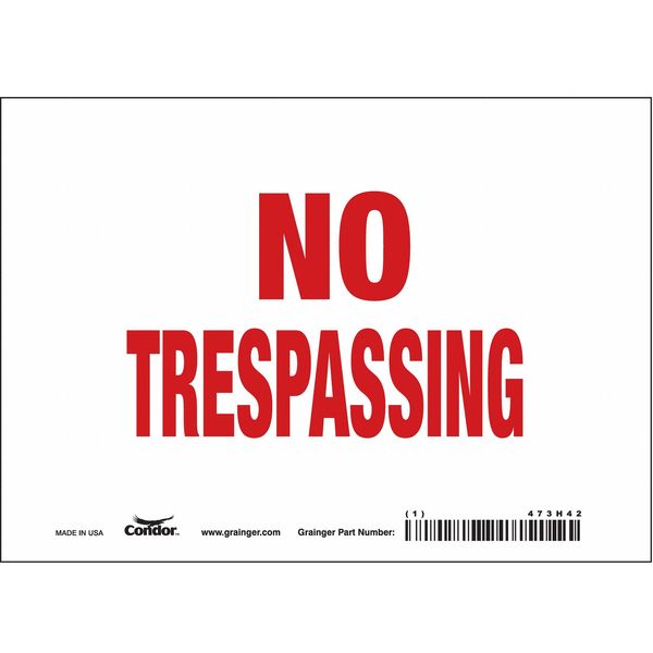 Safety Sign, 5 in Height, 7 in Width, Vinyl, Horizontal Rectangle, English, 473H42