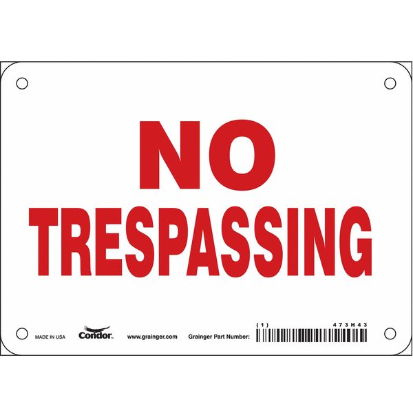 Safety Sign, 7 in Height, 10 in Width, Vinyl, Vertical Rectangle, English, 473H43