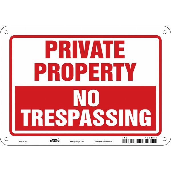 Safety Sign, 7 in Height, 10 in Width, Polyethylene, Vertical Rectangle, English, 473H54