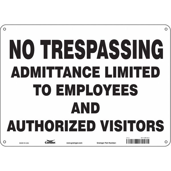 Safety Sign, 10 in Height, 14 in Width, Polyethylene, Horizontal Rectangle, English, 473H63