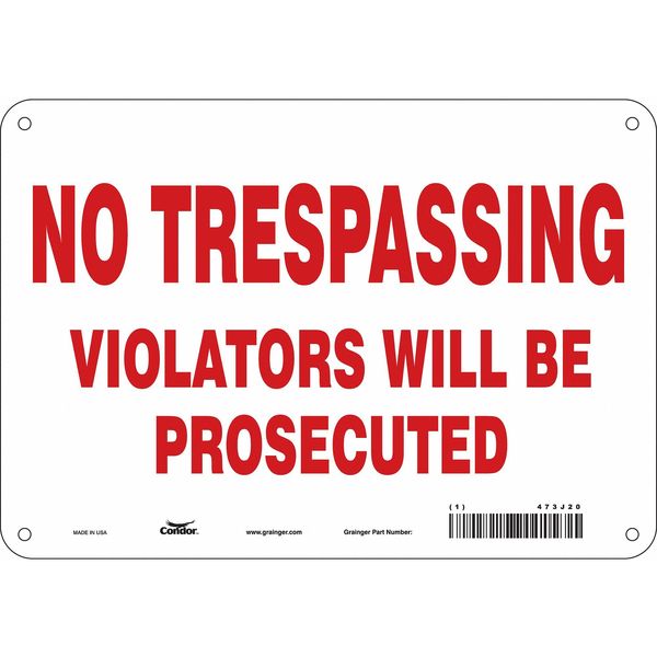 Safety Sign, 7 in Height, 10 in Width, Polyethylene, Vertical Rectangle, English, 473J20