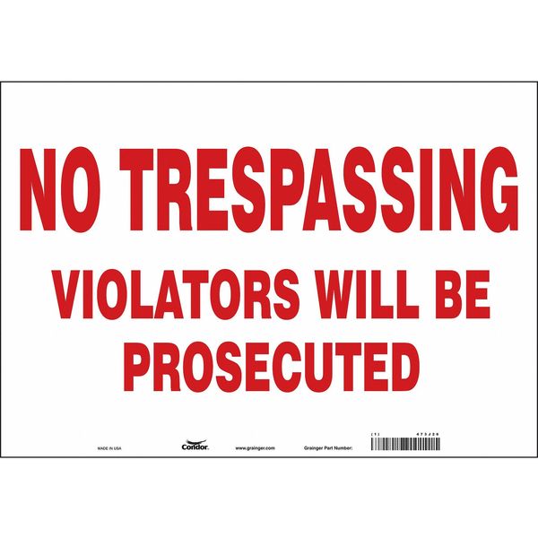 Safety Sign, 14 in H, 20 in W, Vinyl, Horizontal Rectangle, English, 473J26