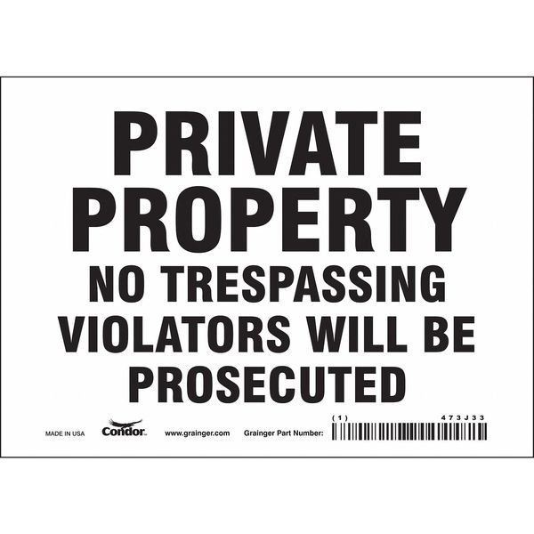 Safety Sign, 5 in Height, 7 in Width, Vinyl, Horizontal Rectangle, English, 473J33