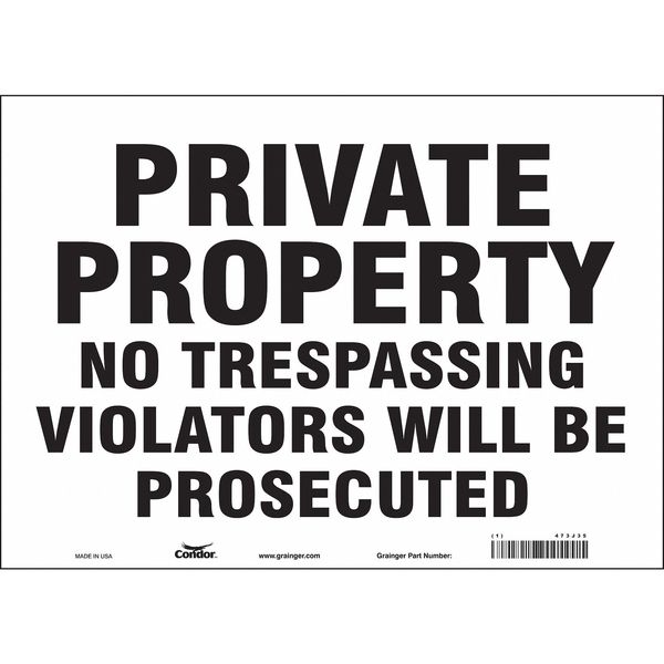 Safety Sign, 10 in Height, 14 in Width, Vinyl, Horizontal Rectangle, English, 473J35