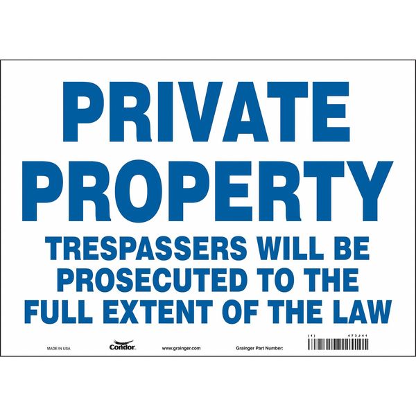Safety Sign, 10 in Height, 14 in Width, Vinyl, Horizontal Rectangle, English, 473J41