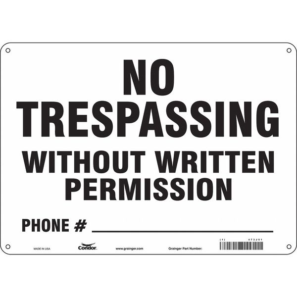 Safety Sign, 10 in Height, 14 in Width, Polyethylene, Horizontal Rectangle, English, 473J51