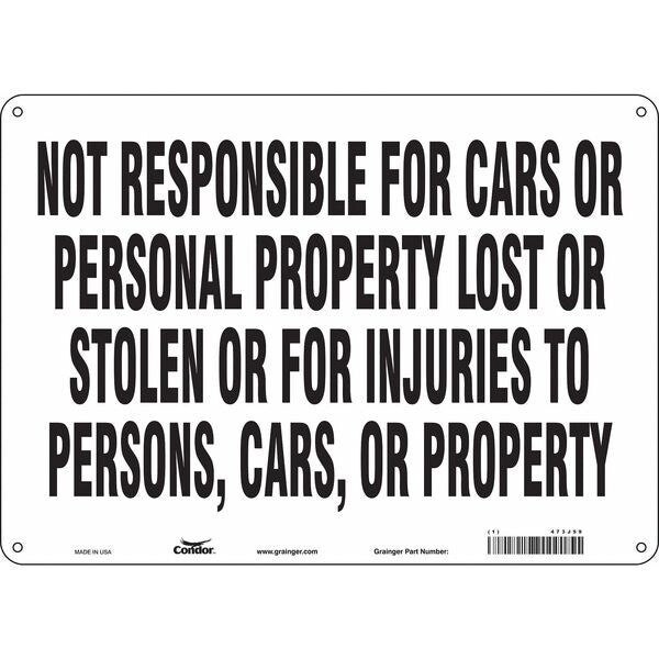 Safety Sign, 10 in Height, 14 in Width, Polyethylene, Horizontal Rectangle, English, 473J59