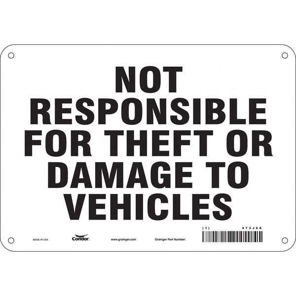 Safety Sign, 7 in Height, 10 in Width, Polyethylene, Vertical Rectangle, English, 473J68
