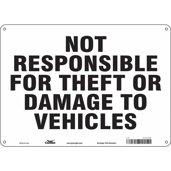 Safety Sign, 10 in Height, 14 in Width, Polyethylene, Horizontal Rectangle, English, 473J69