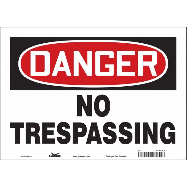 Safety Sign, 10 in Height, 14 in Width, Vinyl, Horizontal Rectangle, English, 473K80