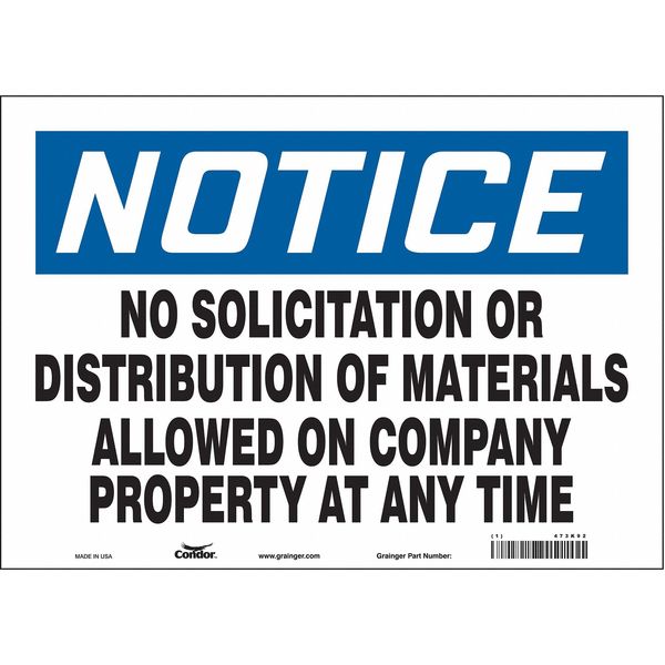 Safety Sign, 10 in Height, 14 in Width, Vinyl, Horizontal Rectangle, English, 473K92