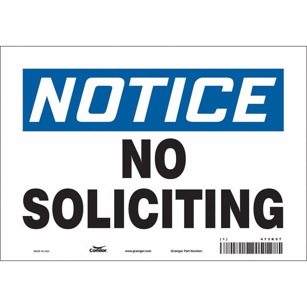 Safety Sign, 7 in Height, 10 in Width, Vinyl, Vertical Rectangle, English, 473K97