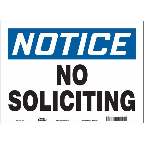 Safety Sign, 10 in Height, 14 in Width, Vinyl, Horizontal Rectangle, English, 473K98