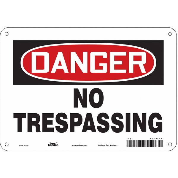 Safety Sign, 7 in Height, 10 in Width, Polyethylene, Vertical Rectangle, English, 473K76