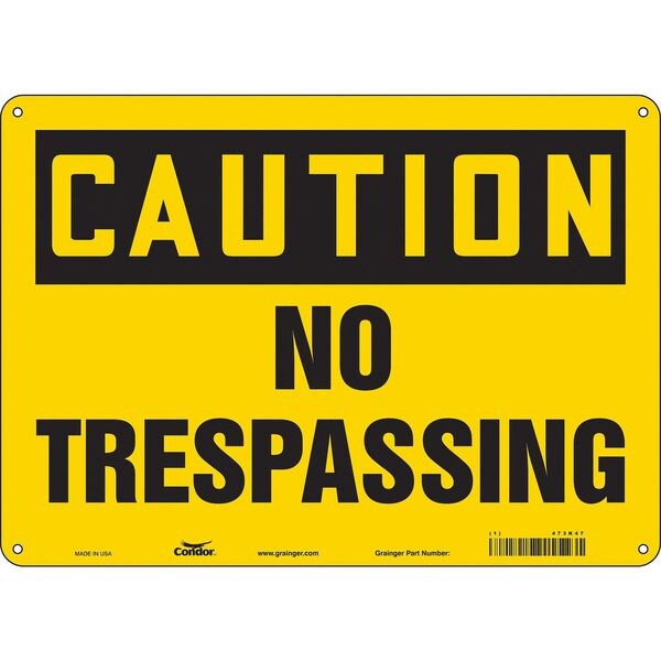 Safety Sign, 10 in Height, 14 in Width, Polyethylene, Horizontal Rectangle, English, 473K47