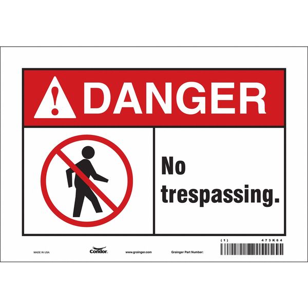 Safety Sign, 7 in Height, 10 in Width, Vinyl, Vertical Rectangle, English, 473K64
