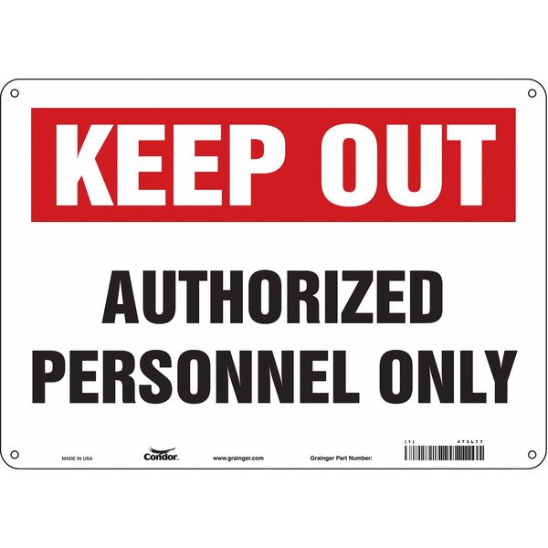 Safety Sign, 10 in Height, 14 in Width, Polyethylene, Horizontal Rectangle, English, 473L77