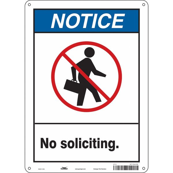 Safety Sign, 14 in Height, 10 in Width, Polyethylene, Vertical Rectangle, English, 473L04