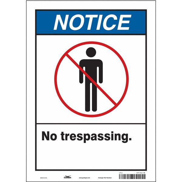 Safety Sign, 14 in Height, 10 in Width, Vinyl, Vertical Rectangle, English, 473L16