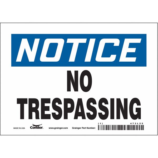 Safety Sign, 5 in Height, 7 in Width, Vinyl, Horizontal Rectangle, English, 473L25