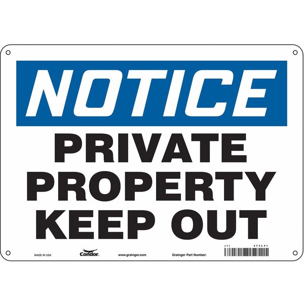 Safety Sign, 10 in Height, 14 in Width, Polyethylene, Horizontal Rectangle, English, 473L51