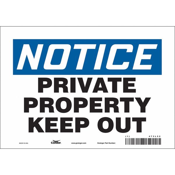 Safety Sign, 7 in Height, 10 in Width, Vinyl, Vertical Rectangle, English, 473L52