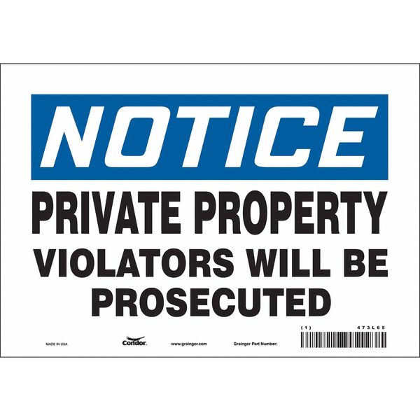 Safety Sign, 7 in Height, 10 in Width, Vinyl, Vertical Rectangle, English, 473L65