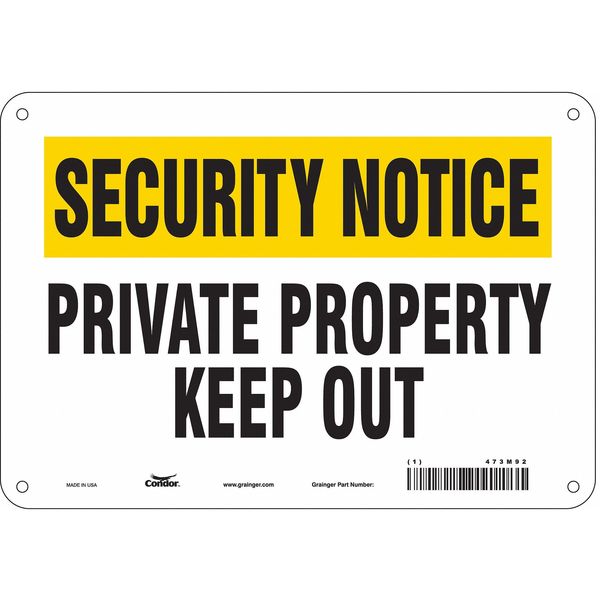Safety Sign, 7 in Height, 10 in Width, Polyethylene, Vertical Rectangle, English, 473M92