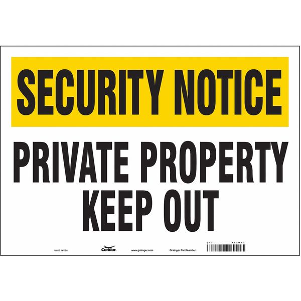 Safety Sign, 14 in H, 20 in W, Vinyl, Horizontal Rectangle, English, 473M97