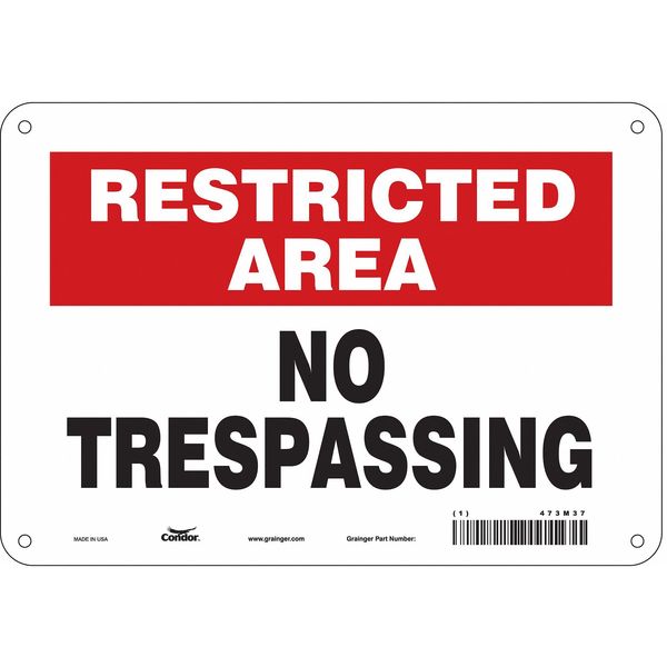 Safety Sign, 7 in Height, 10 in Width, Polyethylene, Vertical Rectangle, English, 473M37