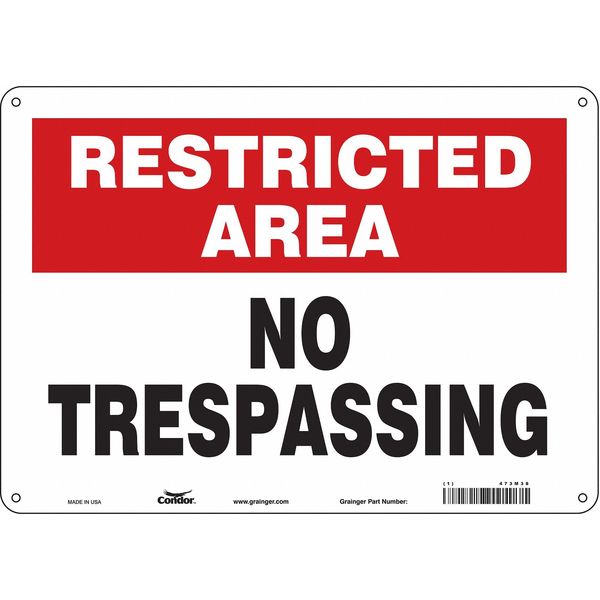 Safety Sign, 10 in Height, 14 in Width, Polyethylene, Horizontal Rectangle, English, 473M38