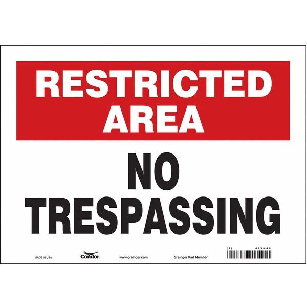 Safety Sign, 10 in Height, 14 in Width, Vinyl, Horizontal Rectangle, English, 473M40