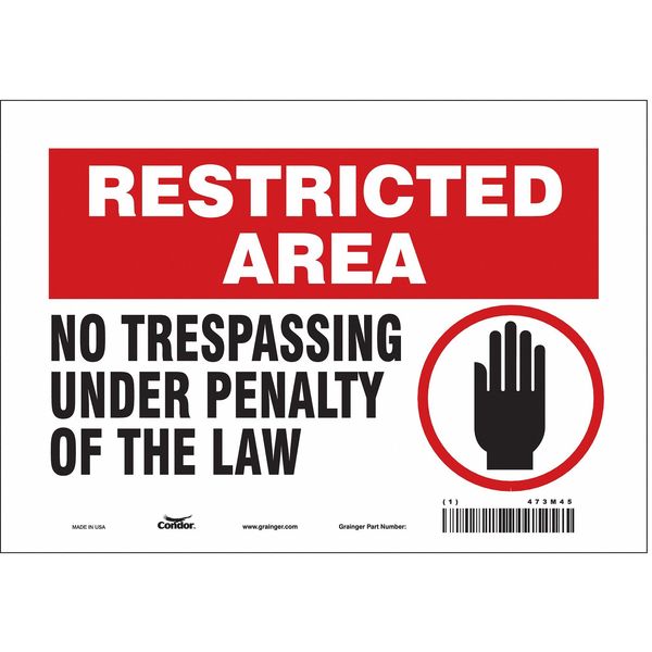 Safety Sign, 7 in Height, 10 in Width, Vinyl, Vertical Rectangle, English, 473M45