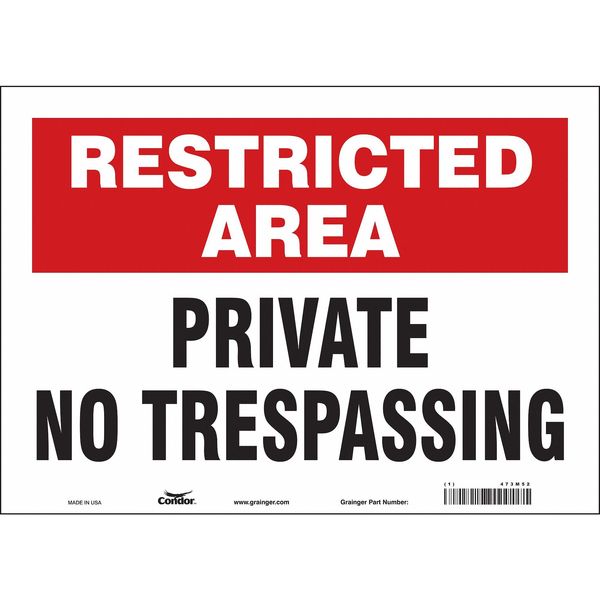 Safety Sign, 10 in Height, 14 in Width, Vinyl, Horizontal Rectangle, English, 473M52