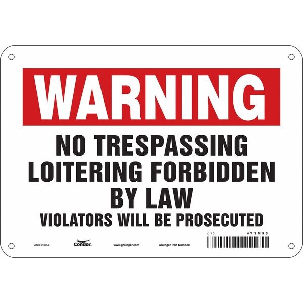 Safety Sign, 7 in Height, 10 in Width, Polyethylene, Vertical Rectangle, English, 473M55
