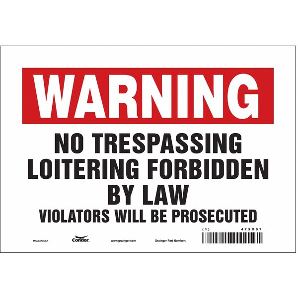 Safety Sign, 7 in Height, 10 in Width, Vinyl, Vertical Rectangle, English, 473M57