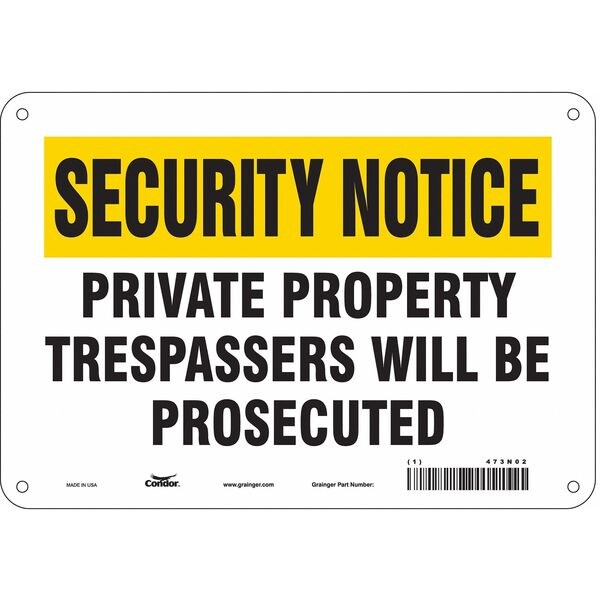 Safety Sign, 7 in Height, 10 in Width, Polyethylene, Vertical Rectangle, English, 473N02