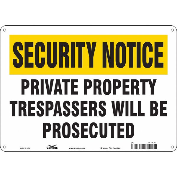 Safety Sign, 10 in Height, 14 in Width, Polyethylene, Horizontal Rectangle, English, 473N03