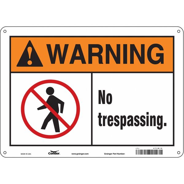 Safety Sign, 10 in Height, 14 in Width, Polyethylene, Horizontal Rectangle, English, 473N18