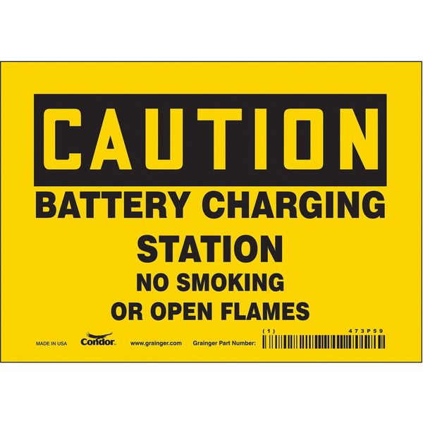 No Smoking Sign, 5 in H, 7 in W, Vinyl, Horizontal Rectangle, English, 473P59