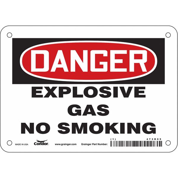 Safety Sign, 5 in H, 7 in W, Vinyl, Horizontal Rectangle, English, 473R05